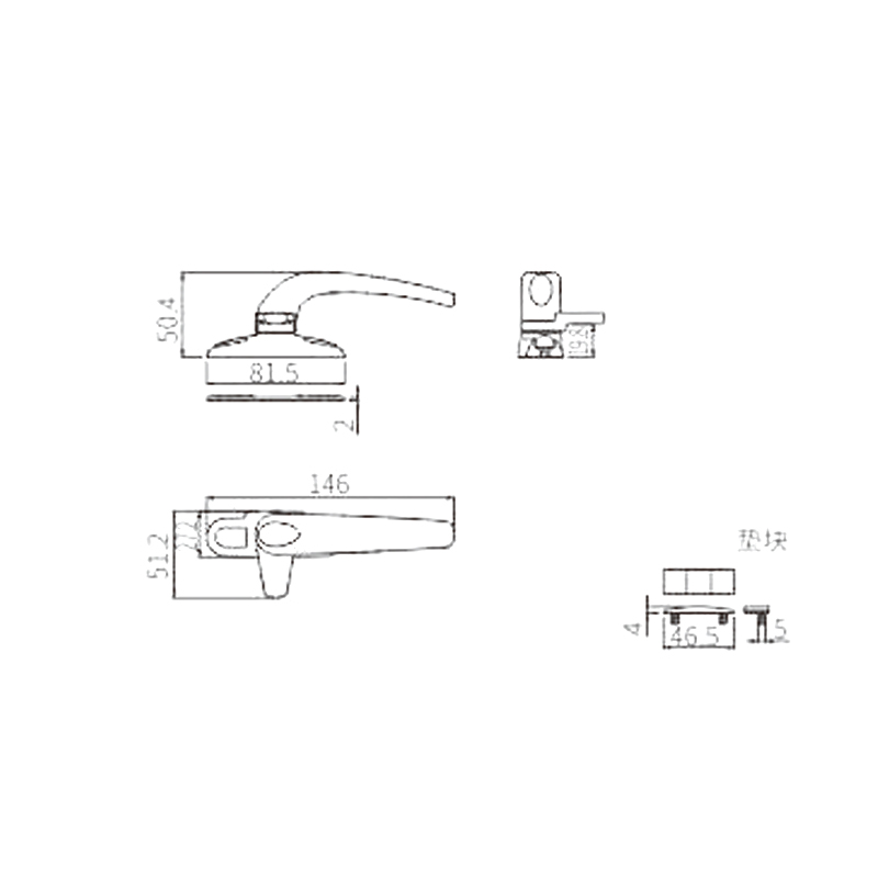 UPVC Camlock Handle PZY04R/L