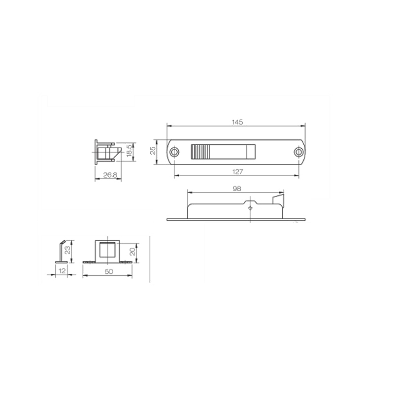 High Quality Aluminum Alloy Sliding Touch Lock for UPVC Sliding Windows PSTP01