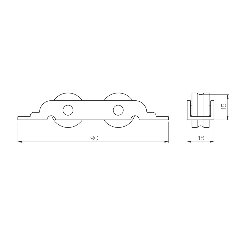 Carbon Steel Security Double Sliding Roller PLBS04