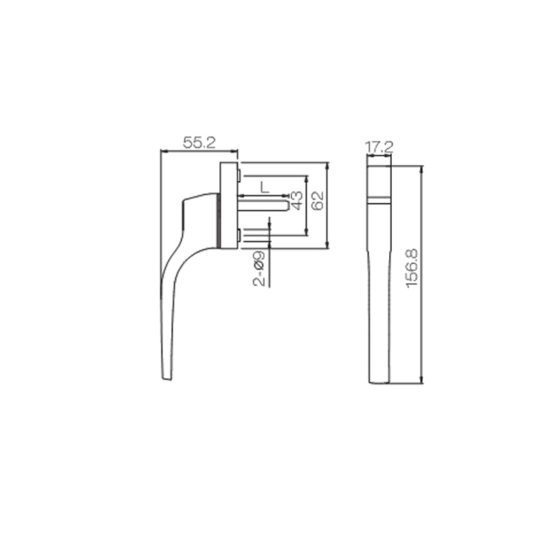 High Quality Aluminum Alloy Small Handle for UPVC Casement Windows And Doors PCZ03