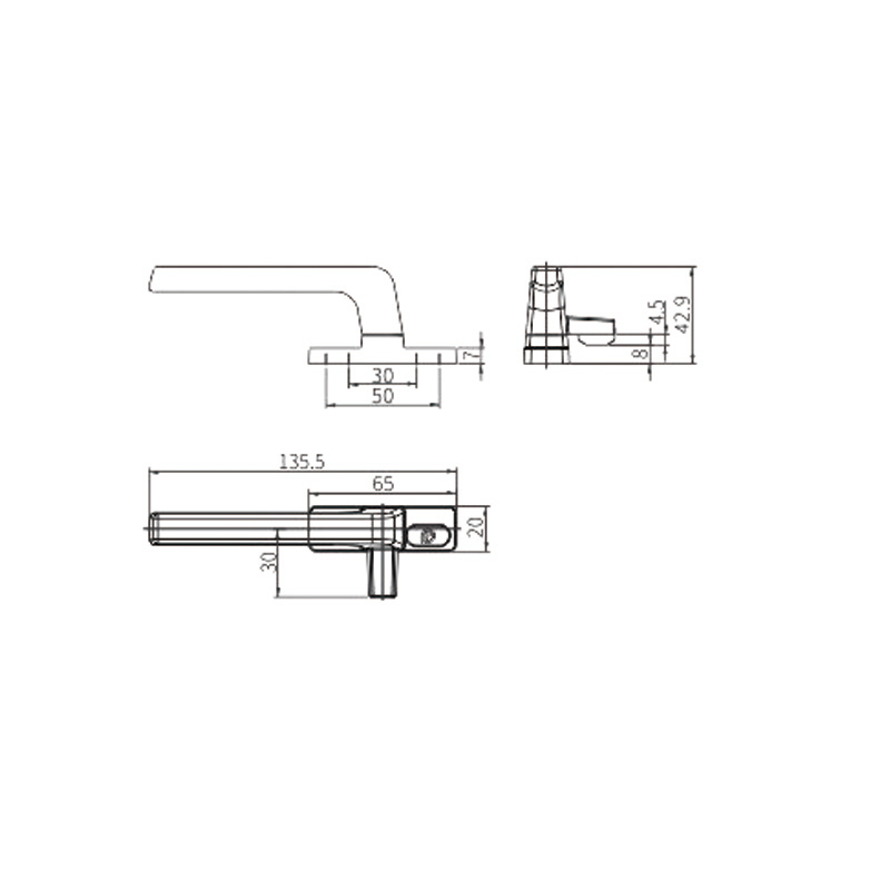 Window Camlock Handle ZY25