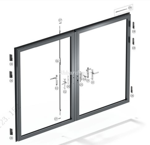 Aluminum Swing Door Hardware System 