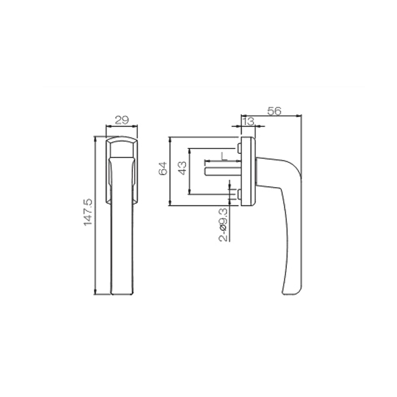 UPVC Small Handle PCZ04