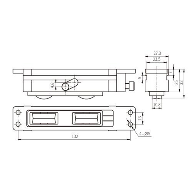 Metal Customised Window Frameless Sliding Roller LTS05