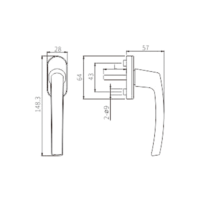 UPVC handle PCZ01