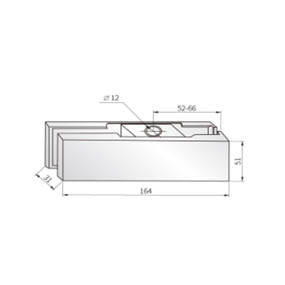 Stainless Steel Glass Door Upper Patch Fitting PF-20