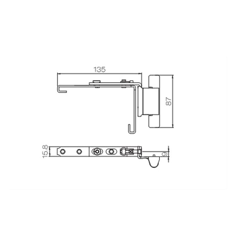 High quality upper window hinge for UPVC inward casement window PJCS03