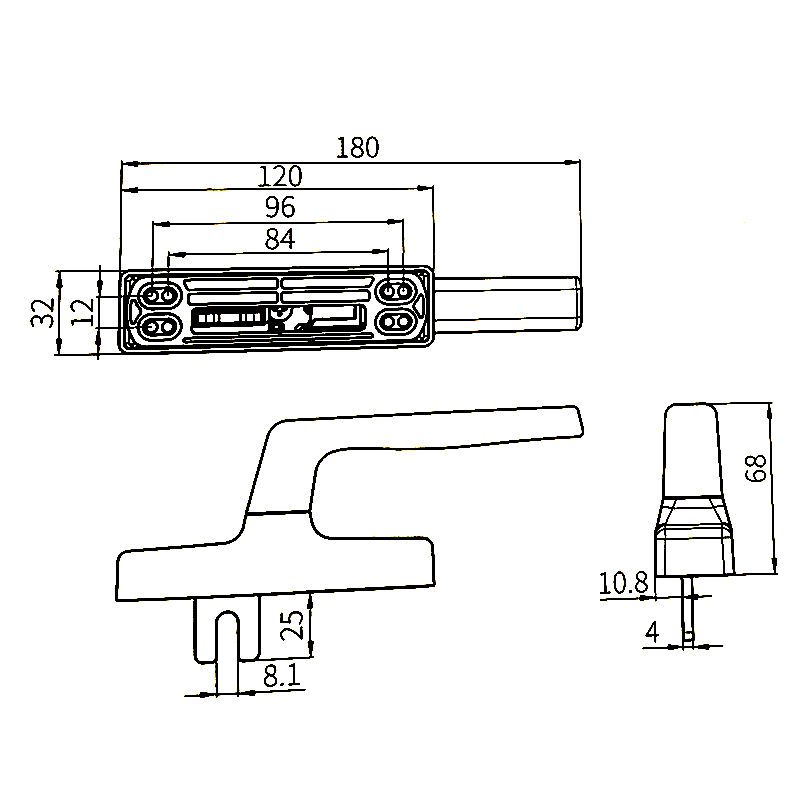 Aluminium Window Handle CZH11J