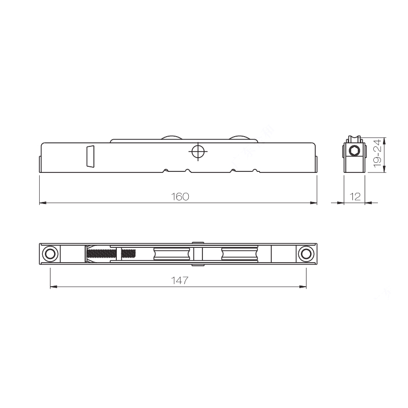 Carbon Steel Double Nylon Roller for Sliding Windows PLTS02-AS