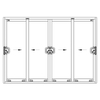 Balcony 4 Panel Sliding Patio Door Hardware System 