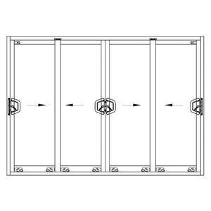 Balcony 4 Panel Sliding Patio Door Hardware System 