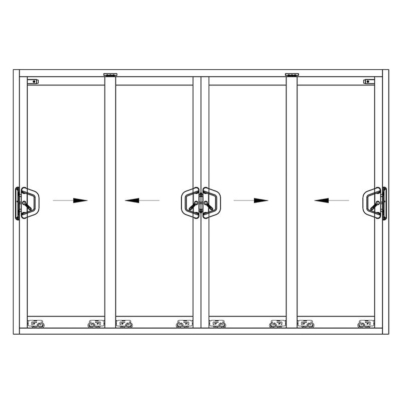 Balcony 4 Panel Sliding Patio Door Hardware System 