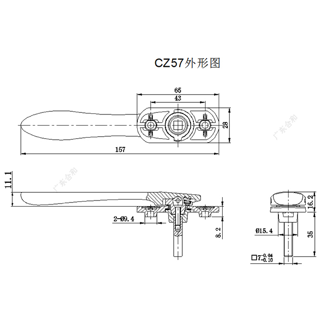 Aluminum alloy casement window multi-point lockable handle CZ57