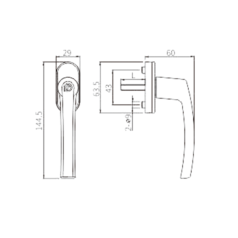 UPVC handle PCZ06