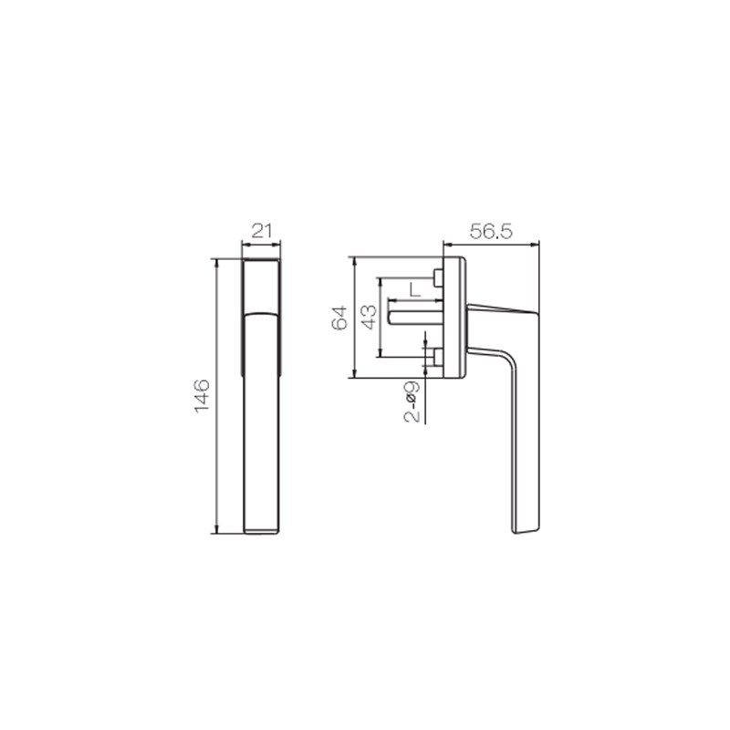 White Aluminum Alloy Sliding Window UPVC Handle PCZ19