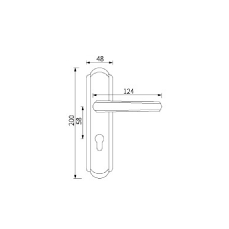 Stainless Steel Security Shower Room Door Handle EH-2218