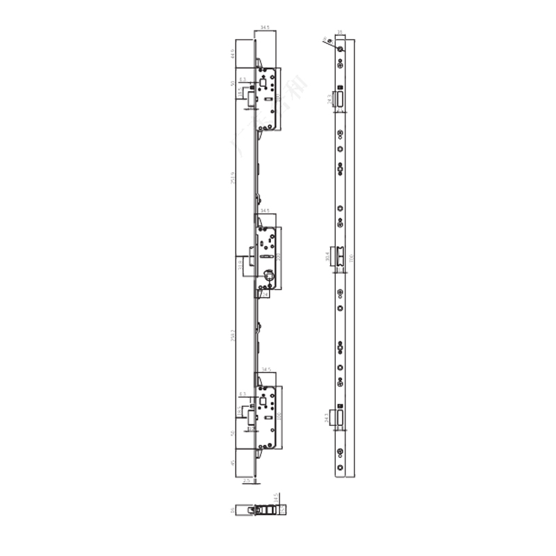 Stainless Steel Customised Casement Door Lock Body P0725-TY